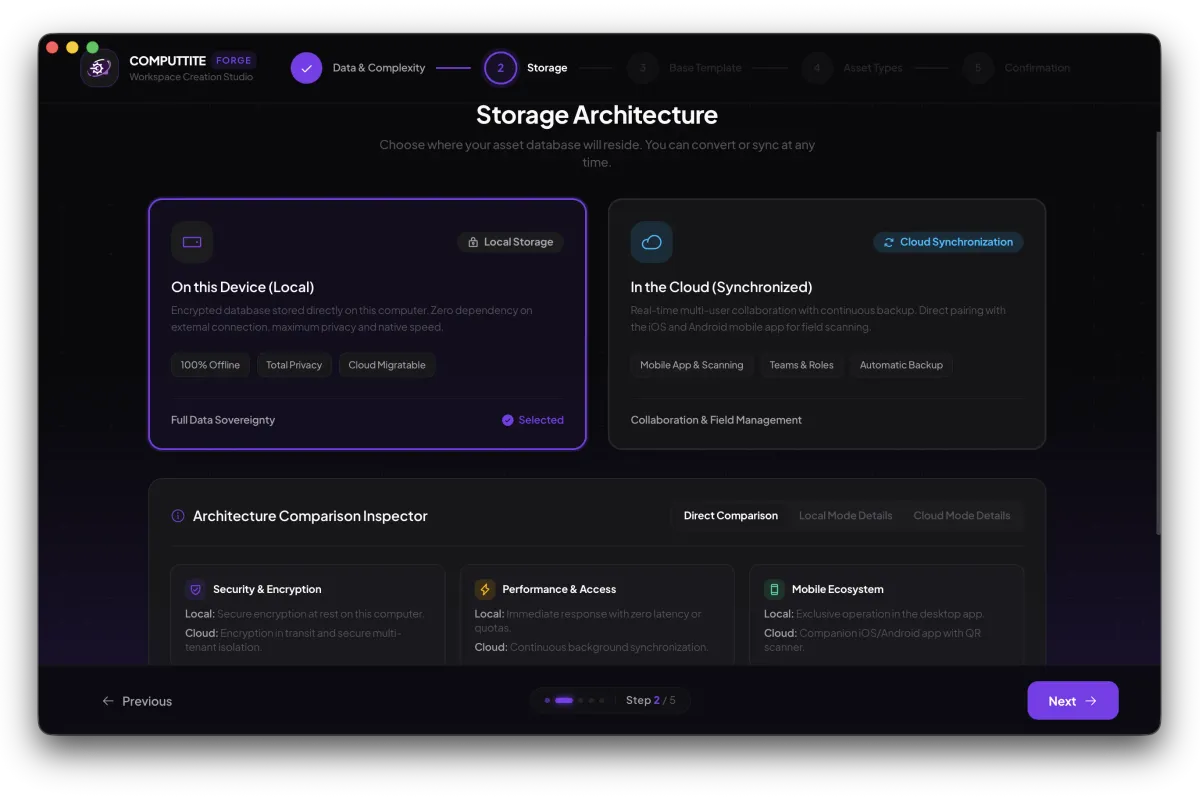 Computtite Forge workspace creation wizard