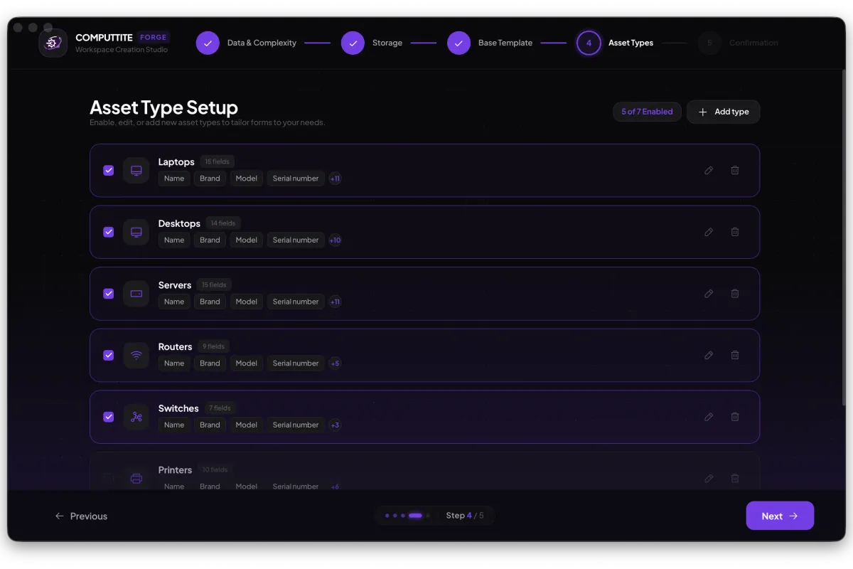 Computtite Forge workspace creation wizard